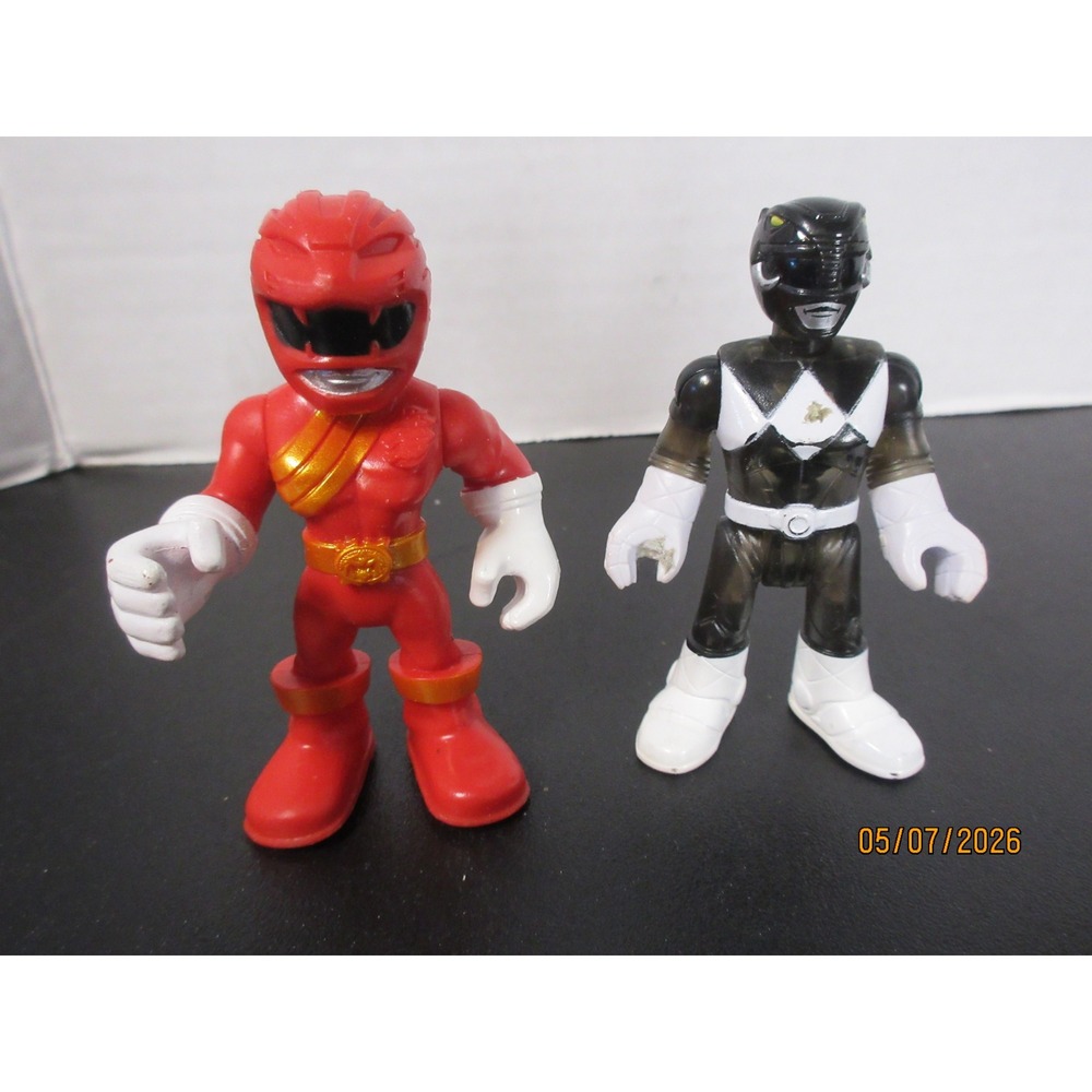 Fisher-Price Imaginext Power Rangers Red Wild Force & Black Mighty Morphin Fig.